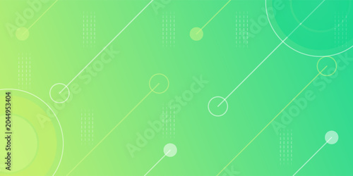 Modern Green Geometric Background with Abstract Lines and Circles