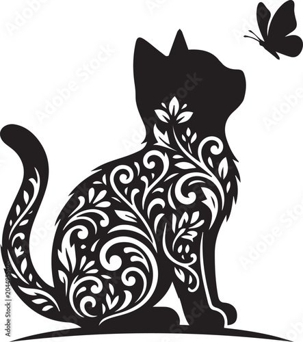 black and white cat