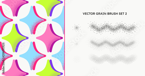 Foto Editable Vector Stippling and Grain Brush Set, Noise Texture Effect, Stipple Dit