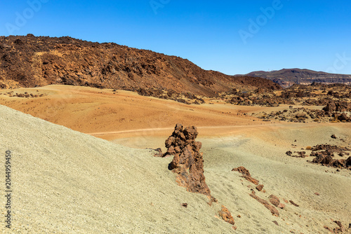 Volcanic Desert Landscape in Teide National Park Tenerife