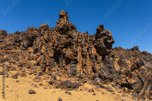 Jagged Lava Rock Formation in Teide National Park