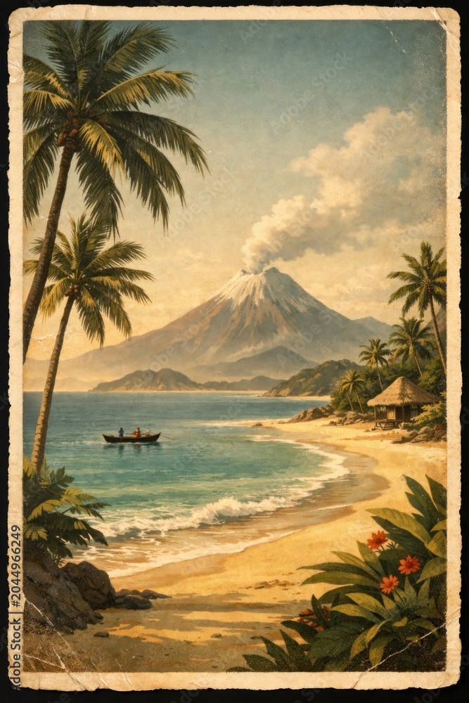 Obraz premium Vintage tropical island paradise.