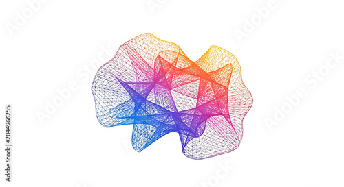 Colorful Brain Neuron Network Illustration.