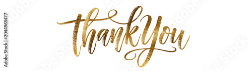 Gold Thank You Calligraphy Wedding Typography Decorative Script