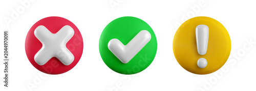 Bild auf Leinwand Vector 3d checkmarks icon set