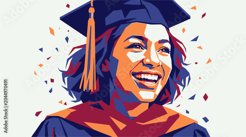 Konstfotografi Young Woman Wearing Graduation Cap.