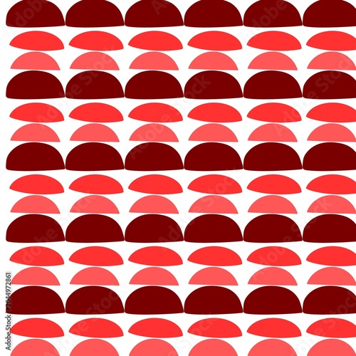 Retro red semicircle pattern seamless textile design with semicircle, geometric