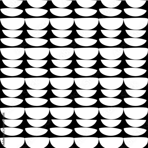 Monochrome black and white semicircle pattern background with semicircle