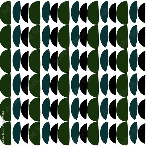 Abstract green and black geometric semicircle pattern with semicircle, geometric