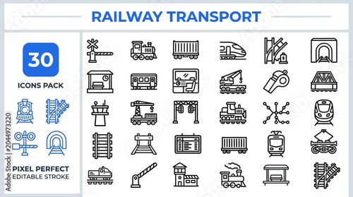 Canvastavla Metro Commuter and Subway Station outline icon set