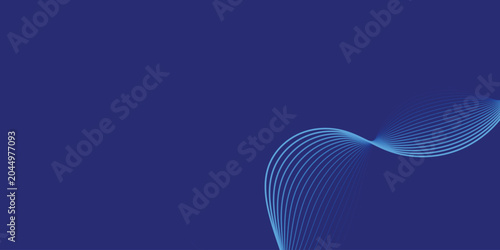 Valokuva Blue wavy lines against a dark blue background