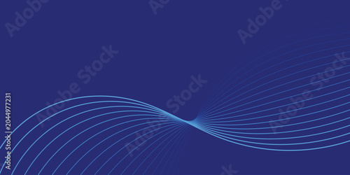Foto Curved lines on a blue background abstract vector design