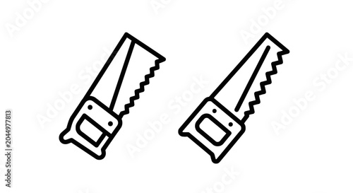 Two hand saws with jagged edges and handles hand saw home improvement cutting tool saw blade saw handle cutting wood sawing wood woodworking tools