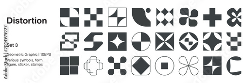 Valokuva Modern geometric shapes and abstract distortion symbols for professional brandin
