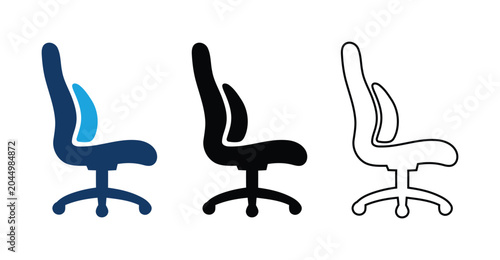Fotografija Ergonomic office chair icon set