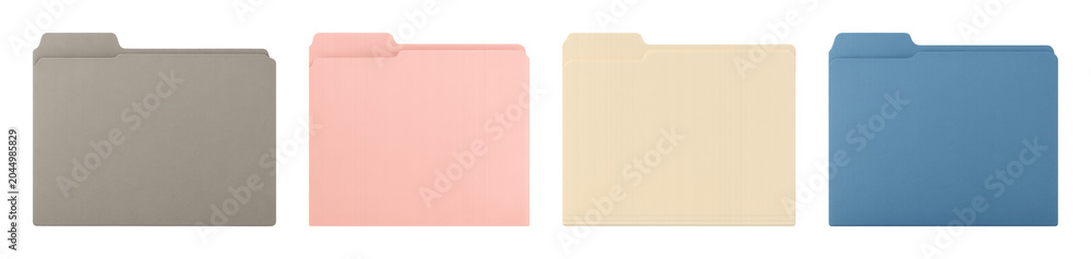 Fototapeta premium PNG Colorful office file folders on transparent background