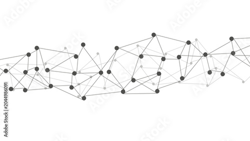 Abstract Digital Network Background with Connected Dots and Polygon Lines, Futuristic Technology Communication Mesh, Data Connection Structure and Cyber Wireframe Design