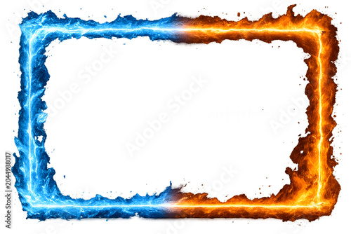Fire and Ice Border Frame Isolated