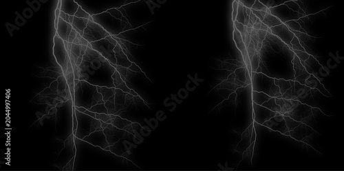 Fracture patterns on black background, cracked texture for design
