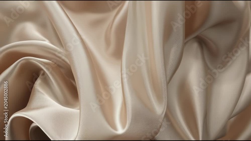 Luxurious Silk Fabric Flowing Waves Close Up.