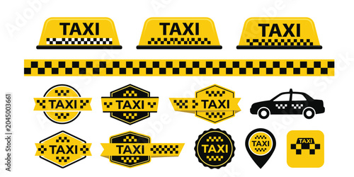 Φωτογραφία Taxi service vector icon set