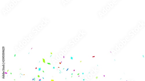 Colorful Confetti Falling On White Background Celebrating Party, Celebration, Festive Joy. Design animation 4k video.