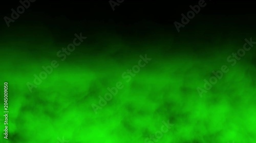 Realistic green fog or toxic smoke overlay effect on a dark black background