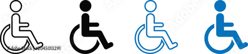 Fotografía Accessibility icon set gray black blue and color