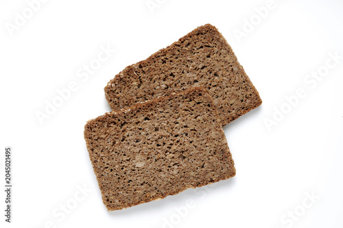 Wholewheat Rye Bread Slices isolated on white