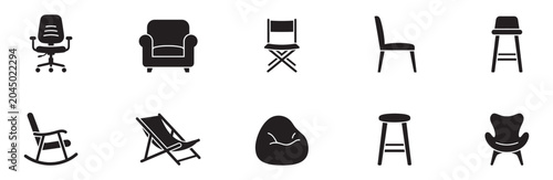 Foto Chairs icon set