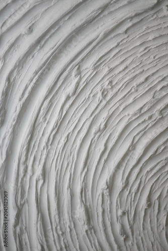 Картината върху платно White Abstract Plaster Wall Texture Background With Curved Relief Pattern