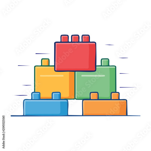 Stack of colorful building blocks