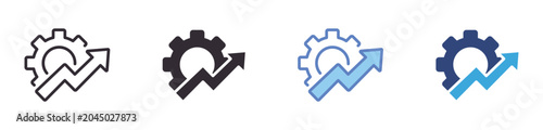 Operational Growth Icon Set, business optimization concept, performance improvement and process efficiency, productivity management and growth strategy, vector icons