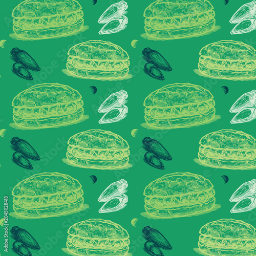 Foto festa junina food pinhao cozido seamless pattern, traditional sao joao brazilian