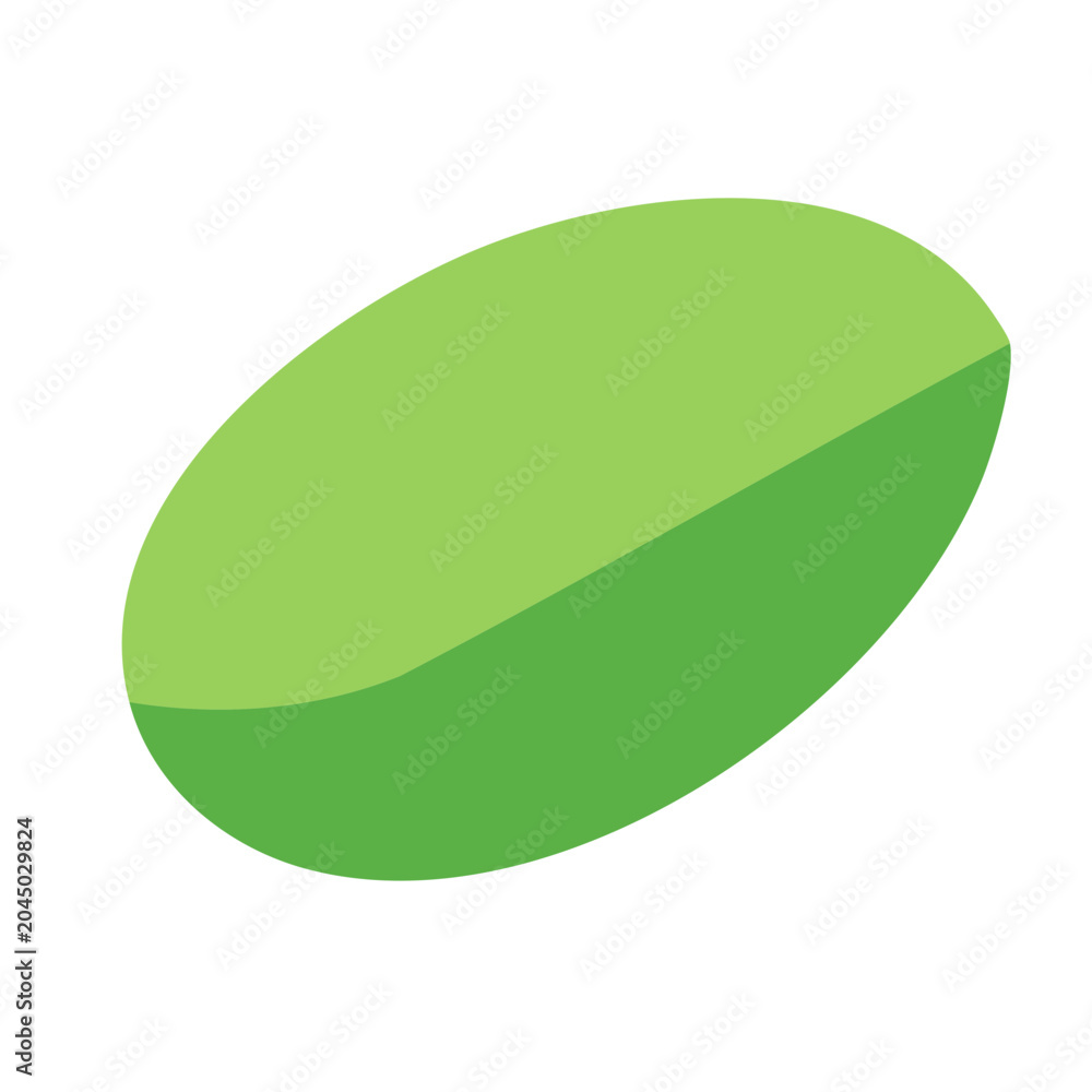 Fototapeta premium Green leaf shape icon, flat design