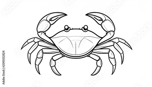 Detailed hand drawn crab sketch on white background.