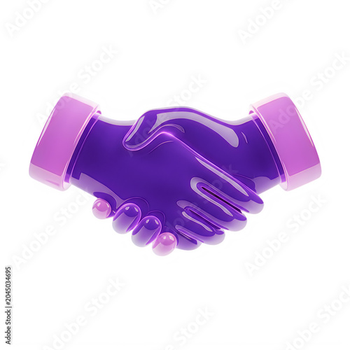 Purple handshake icon with gradient effect