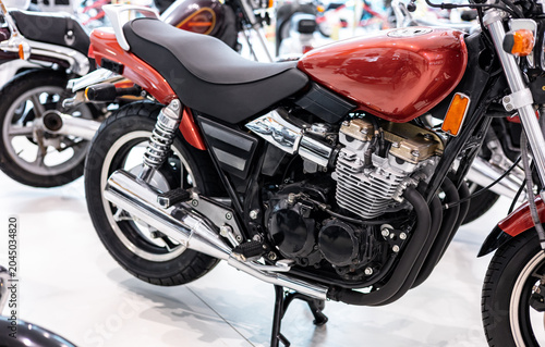 Photos Motorcycle internal combustion engine with air cooling, close-up, detail, macro
