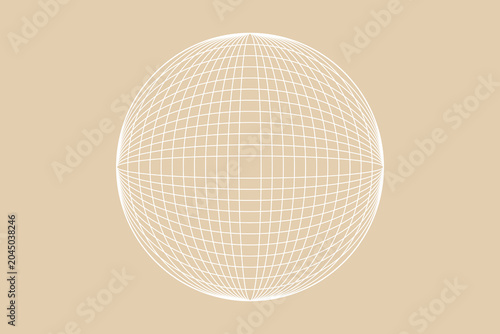Schilderij op canvas Geometric wireframe globe with latitude and longitude lines