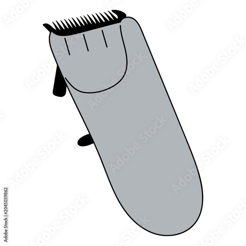 Professional cordless electric trimmer for beard and contour shaping. Sideburn trimmer isolated on a white background