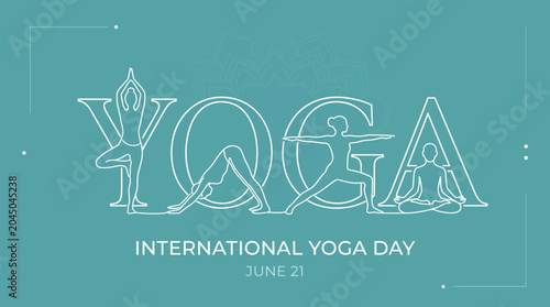 Minimalist Yoga Poster Celebrating International Yoga Day on June 21