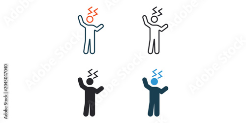 opinion icons outline and Flat Style,transparent background