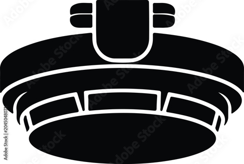 Bild auf Leinwand Silhouette vector ceiling smoke detector fire alarm safety equipment design