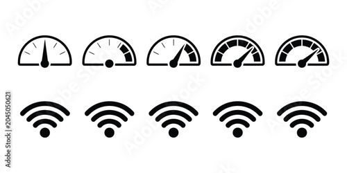 Tableau sur toile Network Speed Test Icon for WiFi and Broadband Connection Performance Monitoring