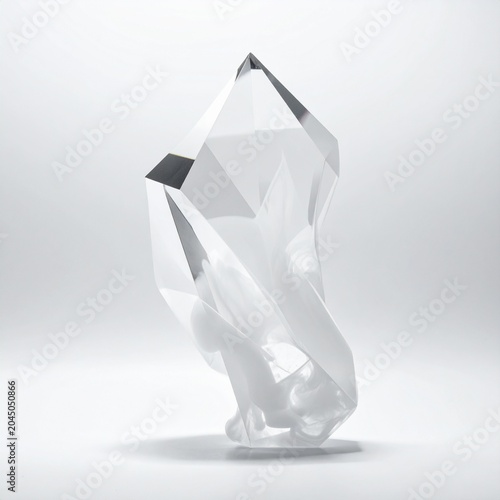 “Faceted Crystal Teardrop Sculpture — Elegant Transparent Design Representing Clarity, Precision, and Modern Art”