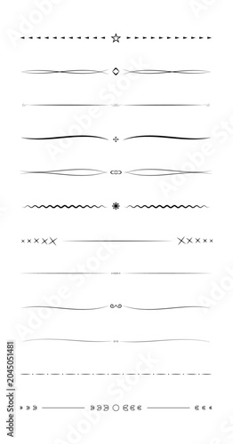 Collection design elements: vintage text dividers, website, black color, PNG  available, vector