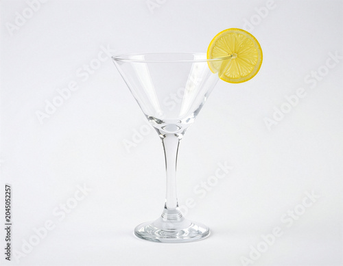 Lemon slice on glass rim