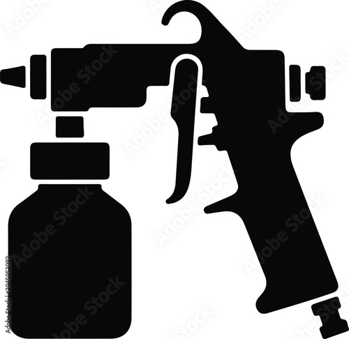 Silhouette vector spray paint gun for industrial coating tool design
