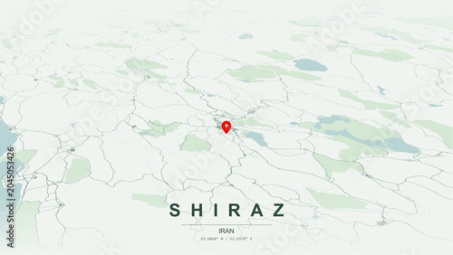 Cuadro en lienzo Modern minimalist vector map of Shiraz, Iran