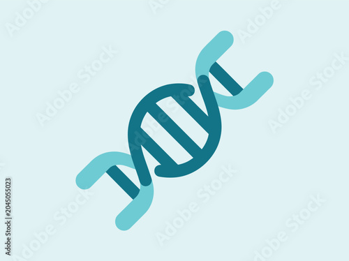 Dna double helix icon, genetic engineering and biotechnology symbol, vector illustration of a dna strand in flat style